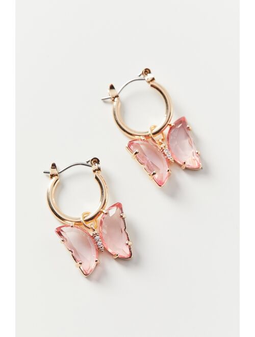 Urban Outfitters Janey Butterfly Charm Hoop Earring
