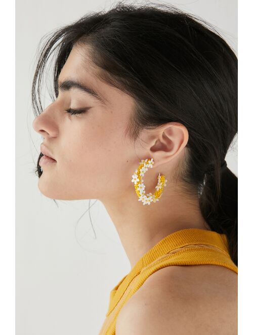 Urban Outfitters Daisy Seed Bead Hoop Earring