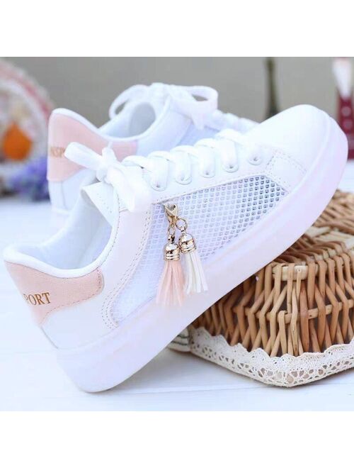 Mesh White Shoes Women Breathable Sneaker Students Korean Casual Sports Shoes Girl Flat Female Shoes