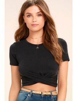 All-Access Pass Washed Black Crop Top