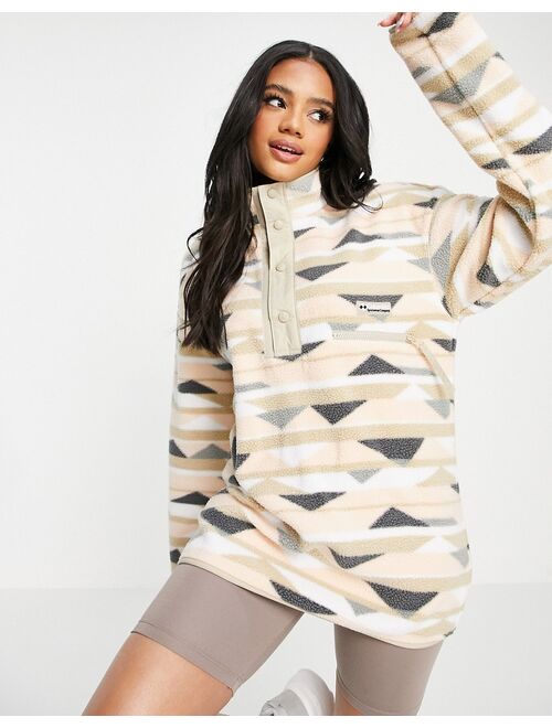 Columbia Helvetia aztec half snap fleece in light pink