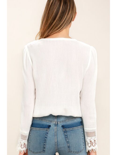 Bali Daydream White Lace Long Sleeve Top