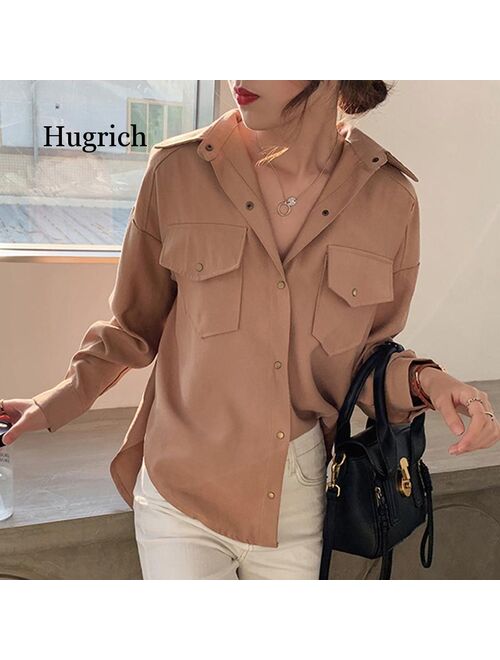 Spring Plus Size Women White Shirts Single-Breasted Lapel Female Blouses Tops New Cotton Solid Office Ladies Shirt Femme Blusas
