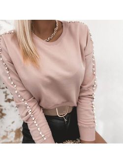 Fashion Blouse 2021 Women's Fashion Pure Color Bubble Beads Casual Long sleeve Loose Top Shirt blouses blusas mujer