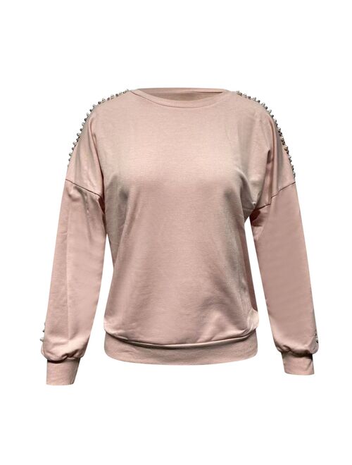 Fashion Blouse 2021 Women's Fashion Pure Color Bubble Beads Casual Long sleeve Loose Top Shirt blouses blusas mujer
