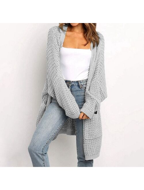 Muyogrt Women's Cardigans 2021 New Style For Autumn Casual Long Knitted Cardigan Women Sweater Jacket V-Neck Full Cardigans