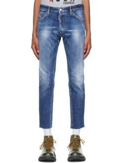 Blue Cool Guy Cropped Jeans