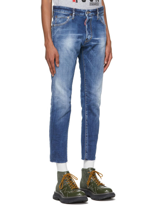 Dsquared2 Blue Cool Guy Cropped Jeans