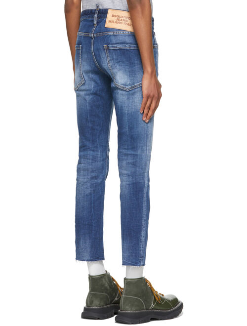 Dsquared2 Blue Cool Guy Cropped Jeans