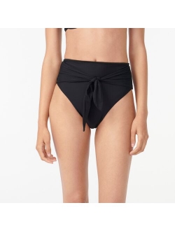 High-cut tie-waist bikini bottom