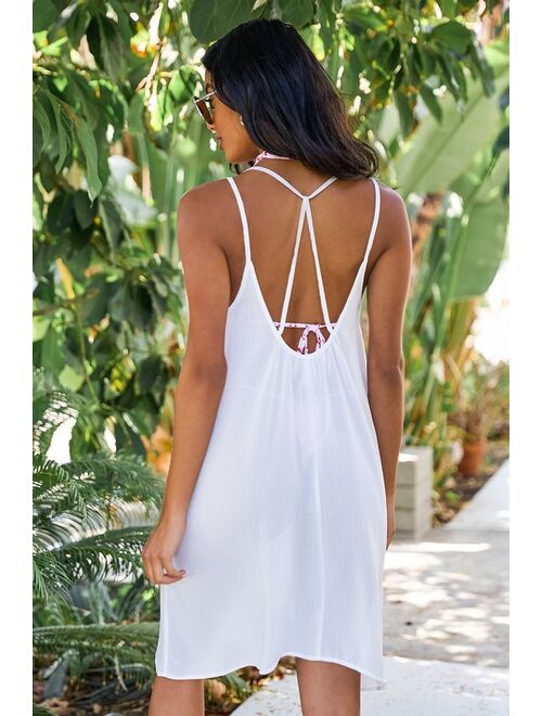 Lulus Vacay Stay White Strappy Swim Cover-Up