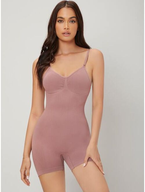 Shein Lightly Shaping Solid Seamless Comfortable Shapewear Bodysuit