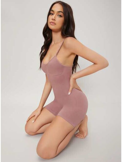 Shein Lightly Shaping Solid Seamless Comfortable Shapewear Bodysuit