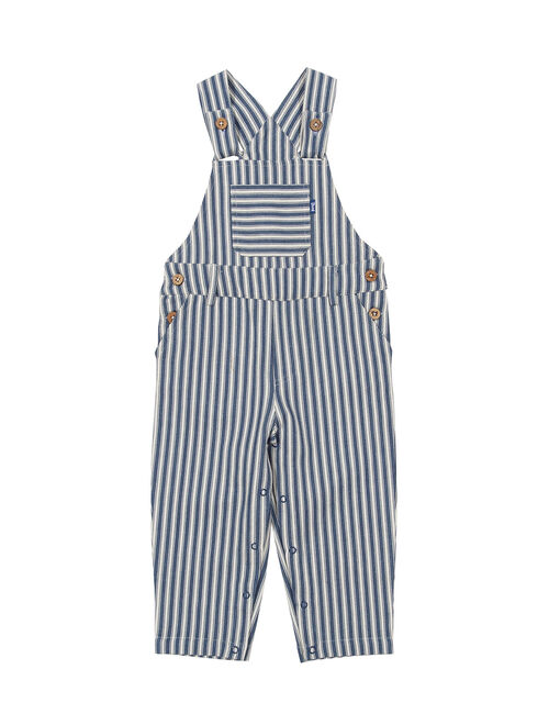 Kite Navy Ticking Stripe Pocket Organic Cotton Overalls - Infant, Toddler & Boys