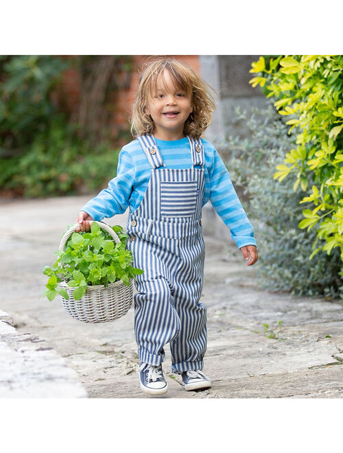 Kite Navy Ticking Stripe Pocket Organic Cotton Overalls - Infant, Toddler & Boys
