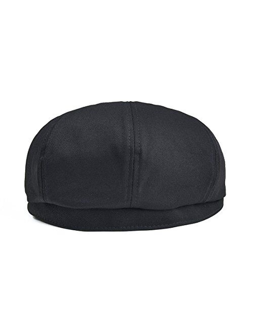 BOTVELA Men's 8 Piece Newsboy Flat Cap 100% Cotton Gatsby Ivy Golf Cabbie Hat