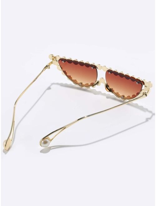 Shein Rhinestone Decor Sunglasses