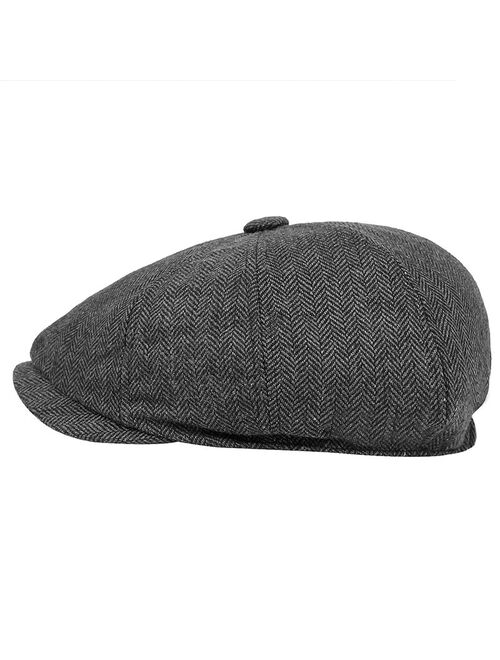 Men beret vintage Herringbone Gatsby Tweed peaky blinders hat Newsboy Beret Hat spring Flat Peaked Beret Hats