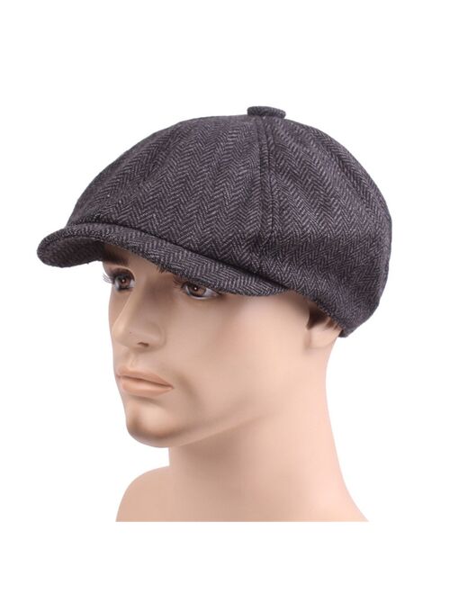 Beret Hats Herringbone Newsboy Baker Boy Tweed Flat Cap Mens Gatsby Hat Women Men A90405