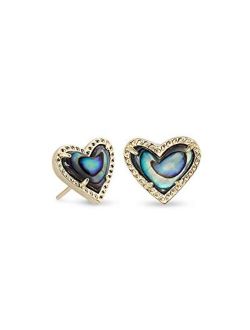 Ari Heart Stud Earrings for Women, Fashion Jewelry