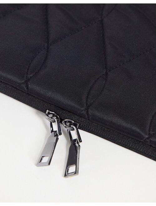 ASOS DESIGN 13 inch quilted laptop case in black