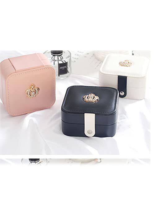 Jewelry Box Travel Jewelry Box Multifunctional jewelry box, Portable Jewelry Case with Mirror Double layer and Removable Dividers. Ideal Travel case for Necklace Earring 