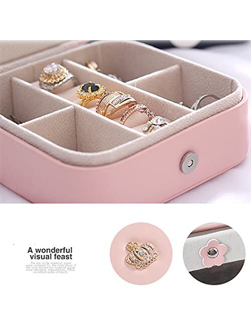 Jewelry Box Travel Jewelry Box Multifunctional jewelry box, Portable Jewelry Case with Mirror Double layer and Removable Dividers. Ideal Travel case for Necklace Earring 
