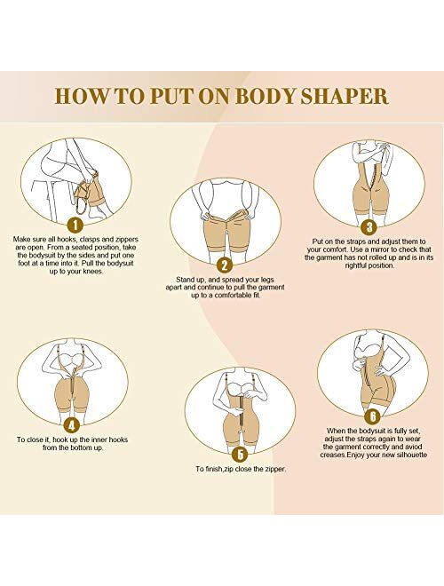 FeelinGirl Body Shaper for Women Tummy Control Shapewear Side Zipper Open Bust Shapewear for Ladies Daily Life