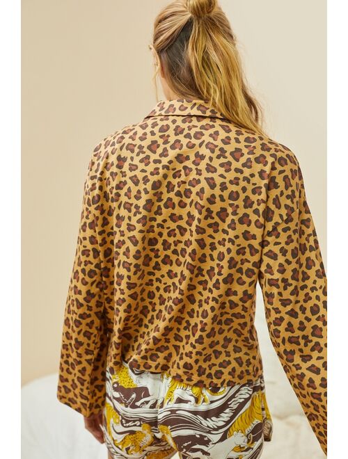 Anthropologie Leopard Pajama Top