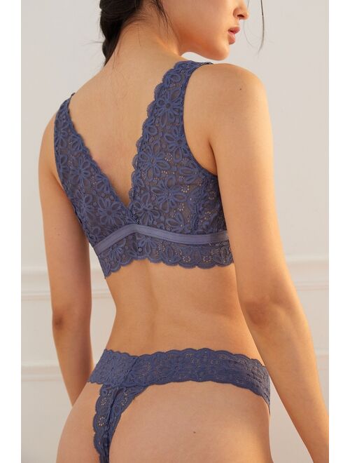 Anthropologie Banded Lace Thong
