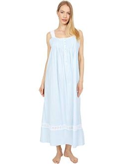 Eileen West Cotton Dobby Stripe Woven Sleeveless Ballet Nightgown