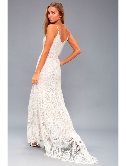 Lulus Flynn White Lace Maxi Dress