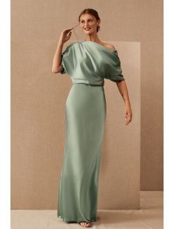 Amsale Pryce Off-the-Shoulder Column Dress