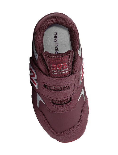 New Balance Burgundy & Neo Crimson Logo Sneaker - Kids