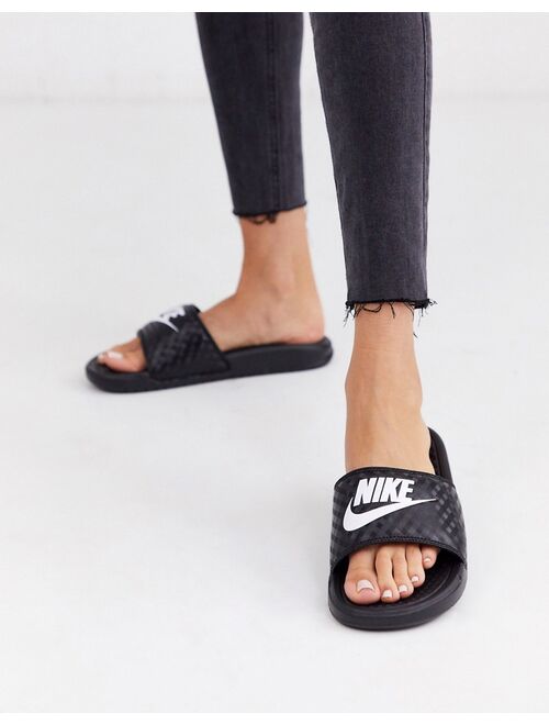 Nike Black And White Benassi Sliders