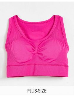Training Plus Sculpt seamless light support sports bra in pink