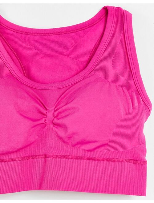 Adidas Training Plus Sculpt seamless light support sports bra in pink