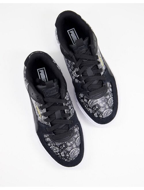 Puma Cali Sport sneakers in black and paisley print