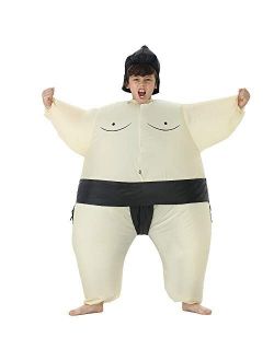 TOLOCO Inflatable Sumo Wrestler Costume Kids Sumo Suits Halloween Blow up Costume, One Size Fits Most