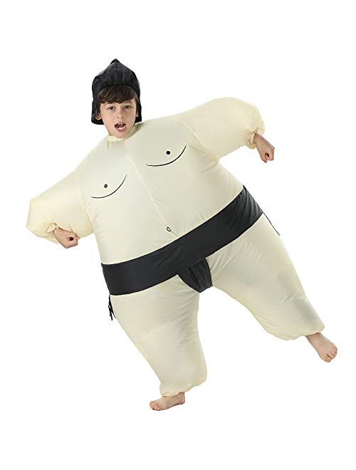 TOLOCO Inflatable Sumo Wrestler Costume Kids Sumo Suits Halloween Blow up Costume, One Size Fits Most
