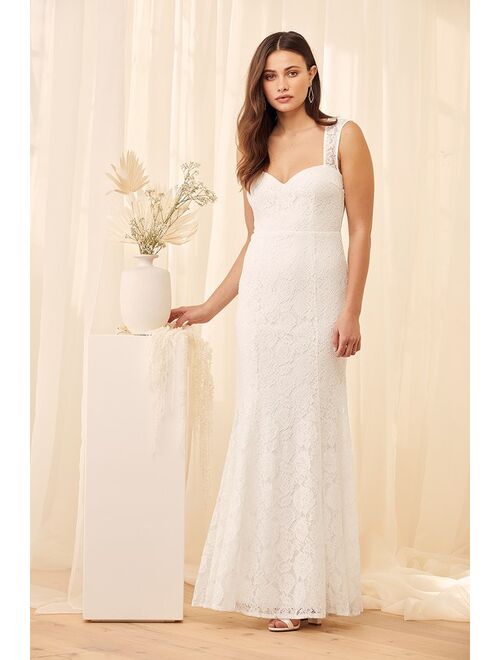 Lulus Rosetta White Lace Maxi Dress