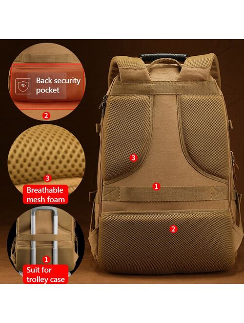 85L Large Capacity Rucksack Man Travel Bag Mountaineering Backpack Male Luggage Canvas Bucket Shoulder Bags Men Backpacks X99C