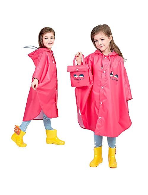 AIWUHE Kids Cartoon Raincoat Children's Schoolbag Waterproof Rain Jacket Coat Boys and Girls Raincoat Poncho Cape