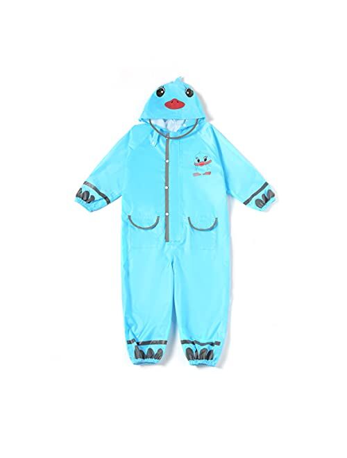 TIME LOVER Kids Rain Coat, Cartoon Children Toddler Rainwear Jacket Poncho for Boy Girl 2-12 Years