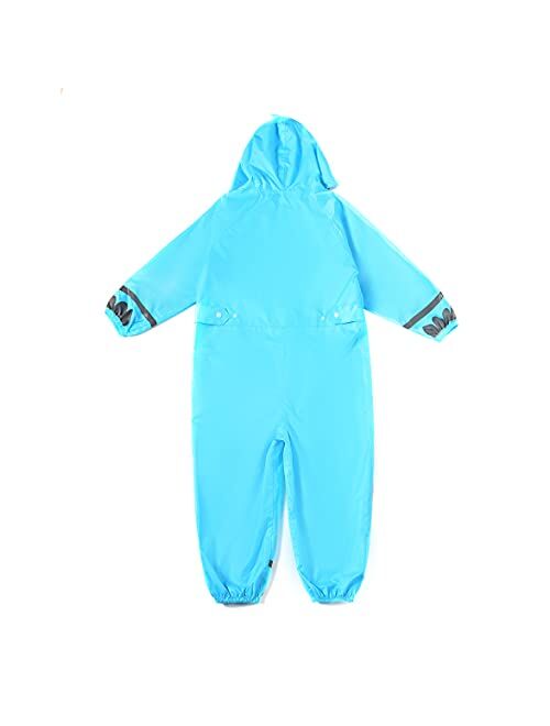 TIME LOVER Kids Rain Coat, Cartoon Children Toddler Rainwear Jacket Poncho for Boy Girl 2-12 Years