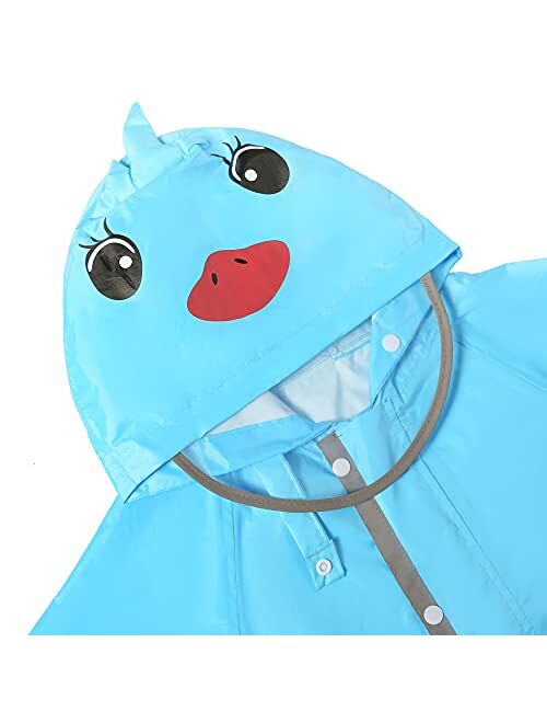 TIME LOVER Kids Rain Coat, Cartoon Children Toddler Rainwear Jacket Poncho for Boy Girl 2-12 Years
