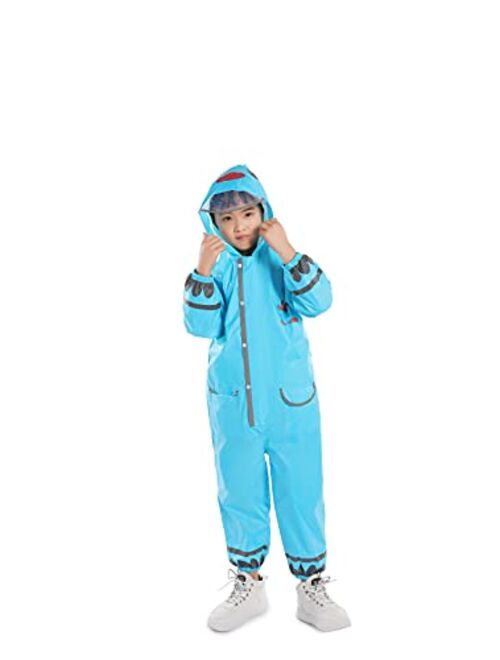 TIME LOVER Kids Rain Coat, Cartoon Children Toddler Rainwear Jacket Poncho for Boy Girl 2-12 Years