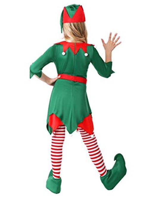 Christmas Elf Costume for Kids Santa's Helper Holiday Dress for Girls