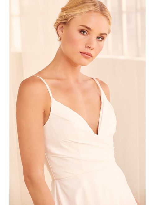 Lulus Choose Your Love White Surplice Sleeveless Maxi Dress