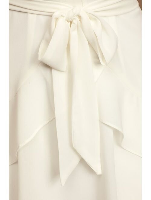 Lulus Sweet Like You White Ruffled Mini Dress